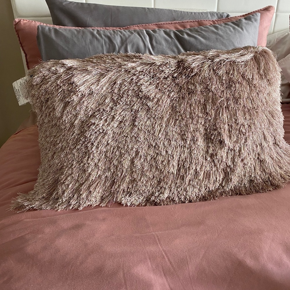 Celebrity Home Modish Metallic Pink Throw Pillow